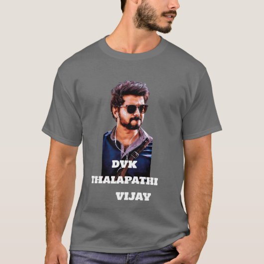 Stijlvol Thalapathy Vijay T-shirt | DVK-ontwerp (Voorkant)