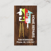 Stijlvol thuisreparatiehout visitekaartje (Voorkant)