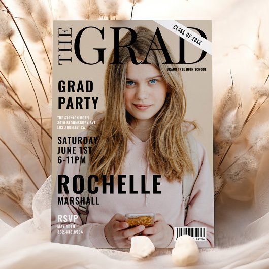 Stijlvol tijdschrift Hoesje foto afstudeerfeest Kaart