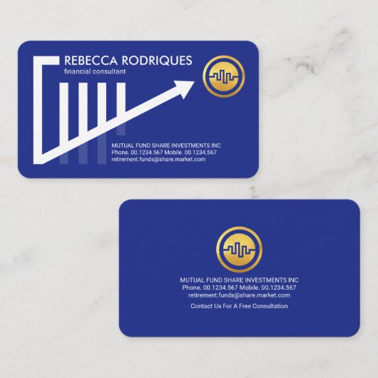 Stijlvol Trend Share Graph Financial Visitekaartje (Voorkant / Achterkant)
