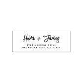 Stijlvol Trendsettend Koppel Script Huwelijksadres Zelfinktende Stempel (Design)