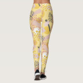 Stijlvol trendy Abstract patroon in geel en roze Leggings (Achterkant)