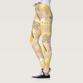 Stijlvol trendy Abstract patroon in geel en roze Leggings (Links)