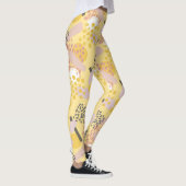 Stijlvol trendy Abstract patroon in geel en roze Leggings (Rechts)