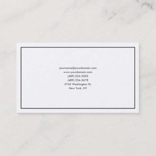 Stijlvol Trendy Black White Professional modern Visitekaartje (Achterkant)