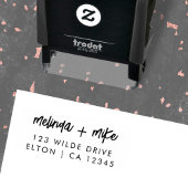 Stijlvol Trendy Couple | Het Adres van de Weddensc Zelfinktende Stempel