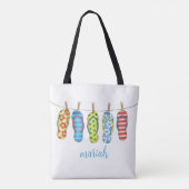 Stijlvol Trendy Cute Simple Beach Teenslippers Tote Bag (Achterkant)