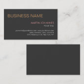Stijlvol trendy donkergrijs Visitekaartje (Voorkant / Achterkant)