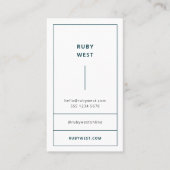 Stijlvol Trendy Dusky Blauwgroen Modern Minimalist Visitekaartje (Voorkant)