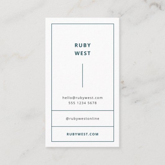 Stijlvol Trendy Dusky Blauwgroen Modern Minimalist Visitekaartje (Voorkant)