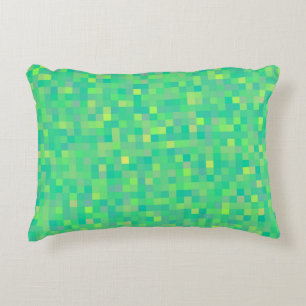 Stijlvol Trendy Green Multicolor Pixel Pattern Decoratief Kussen