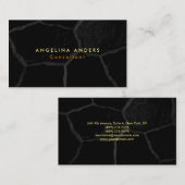 Stijlvol Trendy Grey Black Stone Plain Modern Visitekaartje (Voorkant / Achterkant)