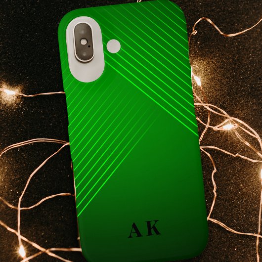 Stijlvol & trendy Modern Groen Monogram Initiaal Case-Mate iPhone Case