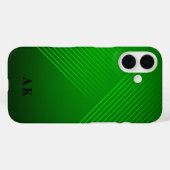 Stijlvol & trendy Modern Groen Monogram Initiaal Case-Mate iPhone Case (Achterkant (horizontaal))
