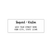 Stijlvol trendy paar, script bruiloft adres  zelfinktende stempel (Design)