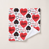 Stijlvol Trendy Red en Black Love Hetern Bad Handdoek (Wasdoekje)