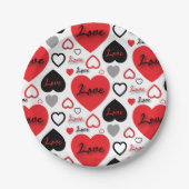 Stijlvol Trendy Red en Black Love Hetern Papieren Bordje (Voorkant)