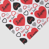 Stijlvol Trendy Red en Black Love Hetern Tissuepapier (Detail)