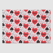 Stijlvol Trendy Red en Black Love Hetern Tissuepapier (Voorkant)