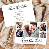 Stijlvol Trendy Script 3 Fotocollage Bruiloft Save The Date