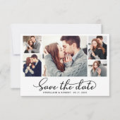 Stijlvol Trendy Script 3 Fotocollage Bruiloft Save The Date (Voorkant)