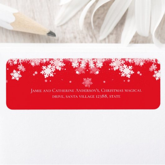 Stijlvol Trendy Script rode kerst Etiket