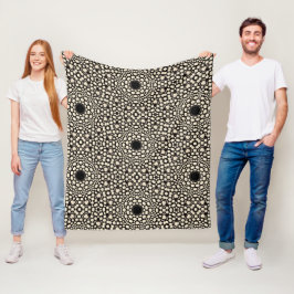 Stijlvol trendy zwart-wit dot art patroon fleece deken