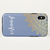 Stijlvol Tribal Patroon 2 / Blauw Case-Mate iPhone Case (Achterkant (horizontaal))