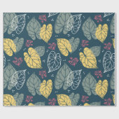 Stijlvol tropisch blad, groen en geel cadeaupapier (Vlak)