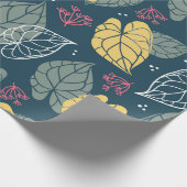 Stijlvol tropisch blad, groen en geel cadeaupapier (Hoek)