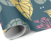 Stijlvol tropisch blad, groen en geel cadeaupapier (Rol Hoek)