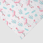 Stijlvol Tropisch Kerstroze flamingo Girly Tissuepapier (Detail)