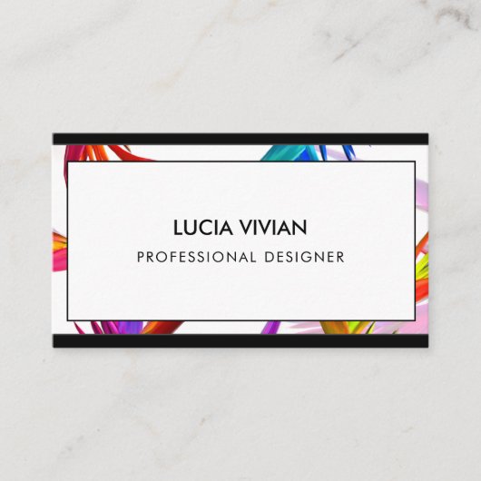 Stijlvol tropisch minimalistisch modern profession visitekaartje (Voorkant)