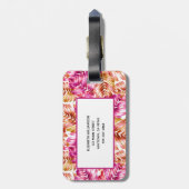 Stijlvol tropisch palm monogrammed bagagelabel (Achterkant verticaal)