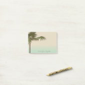 Stijlvol tropisch, palmboom, speciaal gepersonalis post-it® notes (Op bureau)