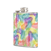 Stijlvol Tropisch palmflap Kleurrijk Patroon Heupfles (Links)