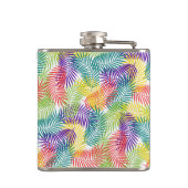 Stijlvol Tropisch palmflap Kleurrijk Patroon Heupfles (Achterkant)