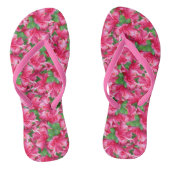 Stijlvol tropisch roze hibiscus bloesems teenslippers (Voetbed)