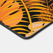 Stijlvol tropisch Sinaasappel zwart botanisch Bureaumat (Hoek)