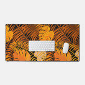 Stijlvol tropisch Sinaasappel zwart botanisch Bureaumat (Keyboard & Muis)