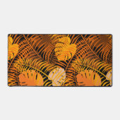 Stijlvol tropisch Sinaasappel zwart botanisch Bureaumat (Voorkant)