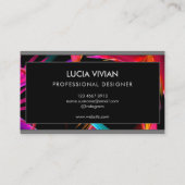 Stijlvol, tropisch zwart, modern visitekaartje (Achterkant)