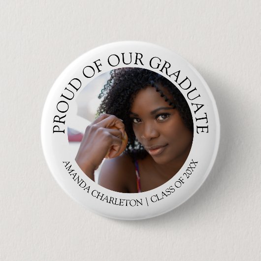 Stijlvol trots op onze Afstuderen | Foto Ronde Button 5,7 Cm (Voorkant)