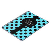 Stijlvol Turquoise & Black Polka Dot Custom Journa Notitieboek (Linkerzijde)