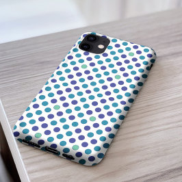 Stijlvol Turquoise blauw & paarse POlka stipt mode Case-Mate iPhone Case
