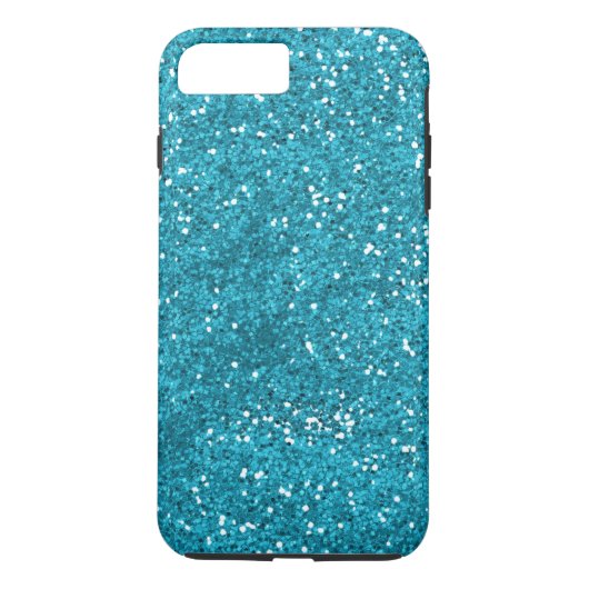 Stijlvol Turquoise Blue Glitter Case-Mate iPhone Case (Achterkant)