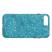 Stijlvol Turquoise Blue Glitter Case-Mate iPhone Case (Achterkant (Horizontaal))