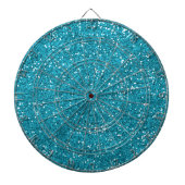 Stijlvol Turquoise Blue Glitter Dartbord (Voorkant)