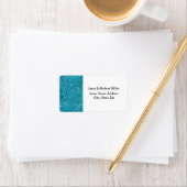 Stijlvol Turquoise Blue Glitter Etiket (Insitu)
