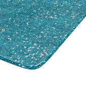 Stijlvol Turquoise Blue Glitter Snijplank (Hoek)